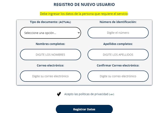 registrarse en la registraduría de Colombia