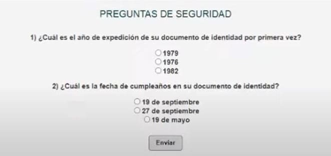 preguntas de seguridad para hacer trámite de duplicado de la cédula 
